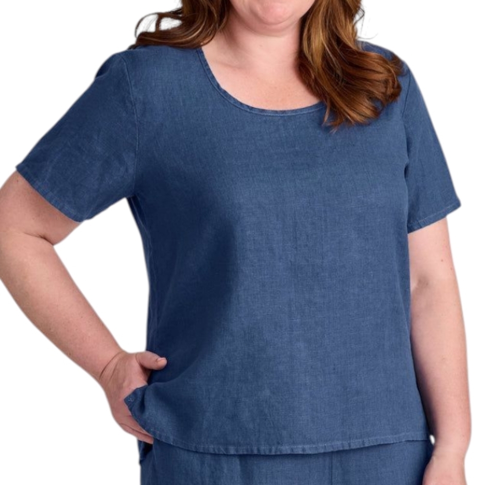 Flax Jean Engelhart Fundamental Tee Minimal Womens Small Coastal Natural Linen